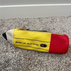 Betsey Johnson Women's Yellow Macy's Exclusive Pencil Case NWOT